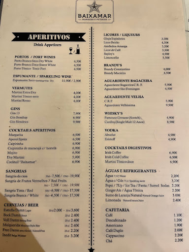 Baixamar Lisboa Mariscos E Petiscos Carta