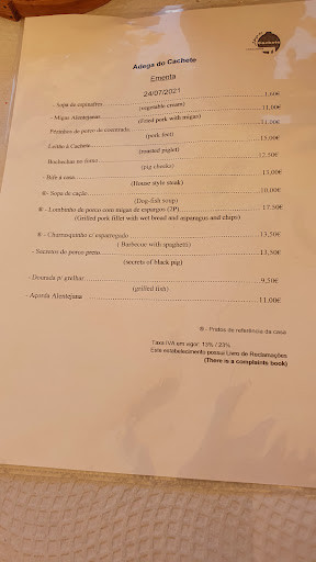Adega Do Cachete Carta