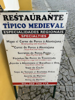 Restaurante Típico Medieval menu