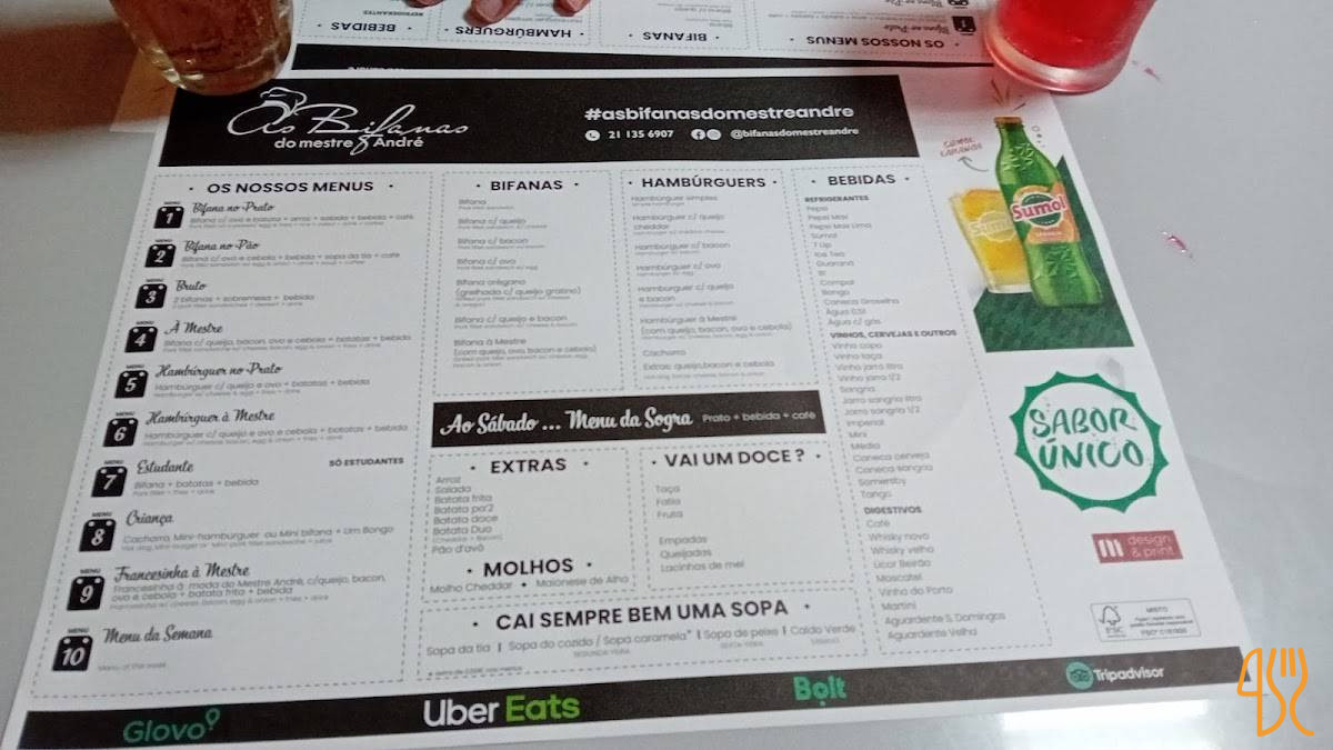 As Bifanas Do Mestre Andre Carte