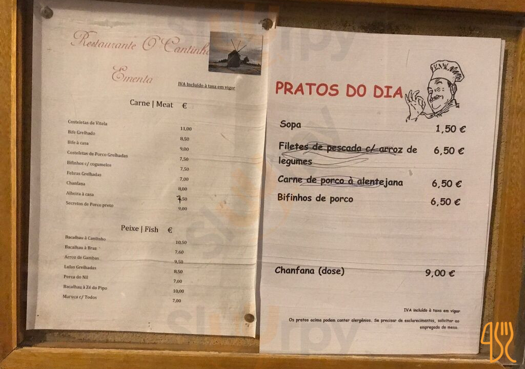 O Cantinho Speisekarte