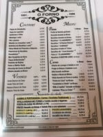 O Forno menu