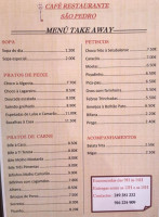 Cafe Sao Pedro menu