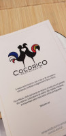 Cocorico Bistro menu