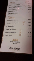Ocio Cocktails Tapas menu