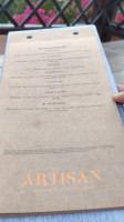 Artisan Restaurant Cocktail Bar menu