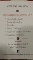 O Carvalhal-la Bodega menu