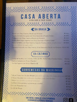 Casa Aberta Open Food House menu