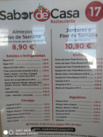 Sabor De Casa menu