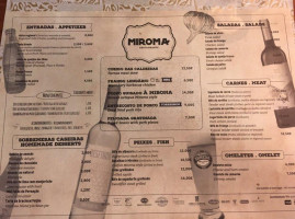 Restaurante Miroma menu