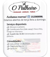 O Palheiro menu