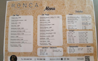 Cafe Ronca menu