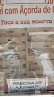 Restaurante O Forno menu