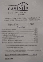 A Casinha menu