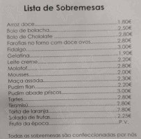 A Casinha menu