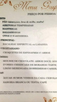 Restaurente Pimenta Malagueta menu