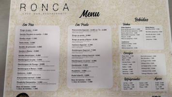 Cafe Ronca menu