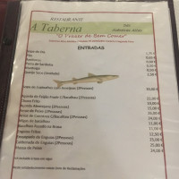 Taberna Das Sobreiras Altas menu