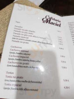 Pastelaria Maciel menu