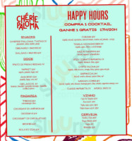 Cherie Paloma menu