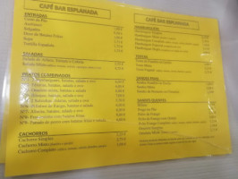 Restaurante Cafe Bar Esplanada menu