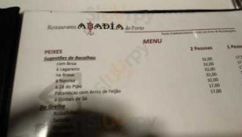 Abadia Do Porto Lda menu