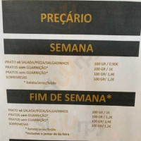 Quatro Sentidos menu