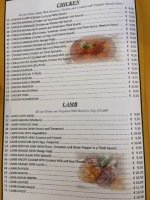 Typical Indian Tandoori menu