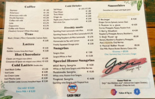 Goji Lounge Cafe menu