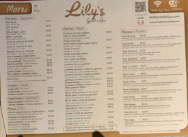 Lily's menu
