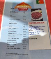 Bifanas Estremoz Petisqueira menu