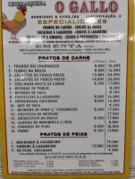 Churrasqueira O Gallo menu