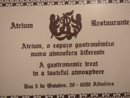 Atrium menu