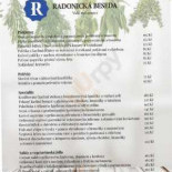 Radonická Beseda Cardápio