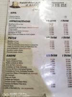 Restaurante Sino menu