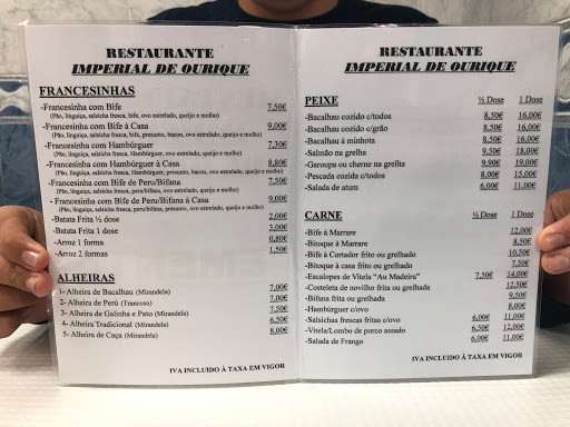 Imperial De Ourique Speisekarte