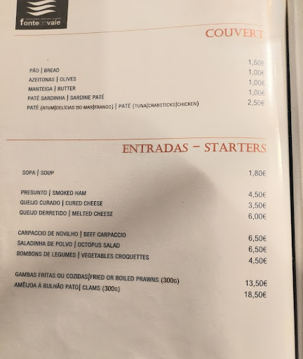 Fonte Do Vale Carte