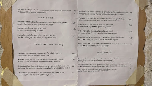 Estrela 28 Speisekarte