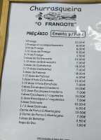 Churrasqueira O Frangote menu