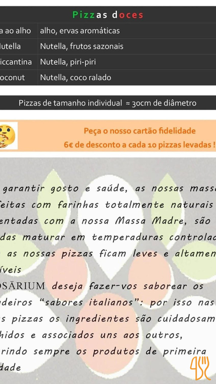 Pizzaria Rosárium Carte