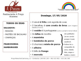 A Praça menu