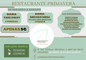 Primavera menu