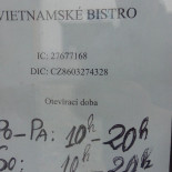 Vietnamské Bistro menu