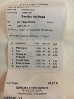 Casa Das Cheias menu