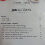 U Šimků menu