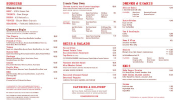 Arena Cafe menu