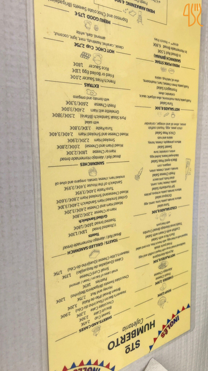 Sto Humberto Cafeteria Carta