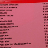 Taberna Do Fado menu