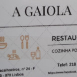 A Gaiola Cardápio