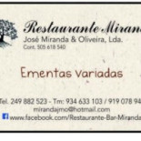 "Restaurante Bar Miranda" Carte